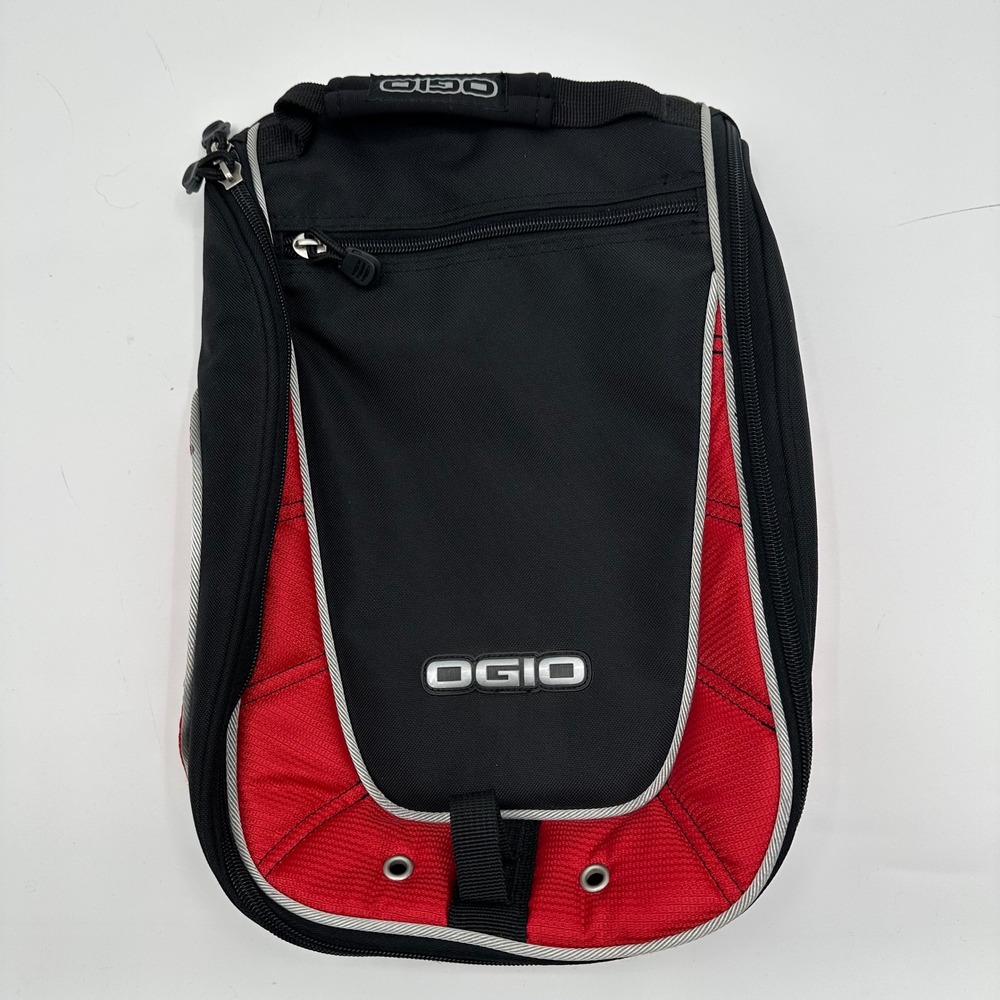 OGIO Golf Shoe Bag Black Red Travel Storage Case with Handle and Ventilation